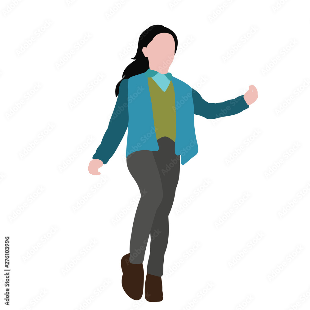isolated child in flat style, girl dancing dance isolated child in flat style, girl dancing dance