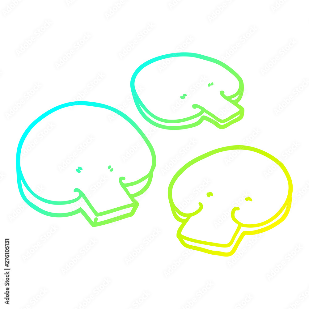cold gradient line drawing cartoon mushrooms cold gradient line drawing cartoon mushrooms