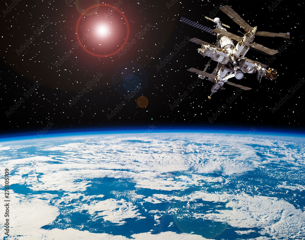 Space station above the earth. The elements of this image furnished by NASA. Space station above the earth. The elements of this image furnished by NASA.