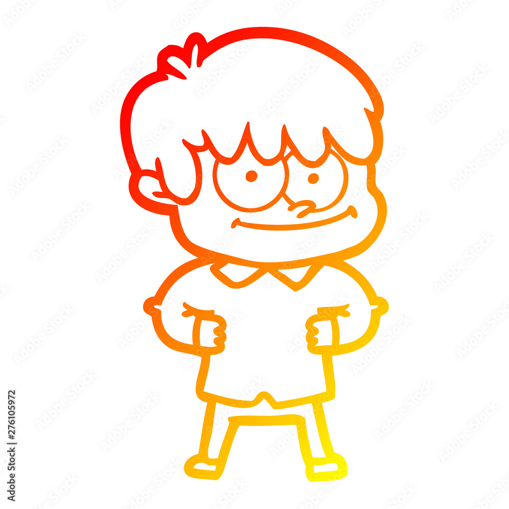 warm gradient line drawing happy cartoon man warm gradient line drawing happy cartoon man