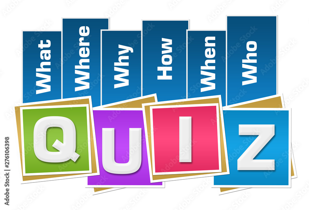 Quiz Blue Colorful Squares Stripes Quiz Blue Colorful Squares Stripes