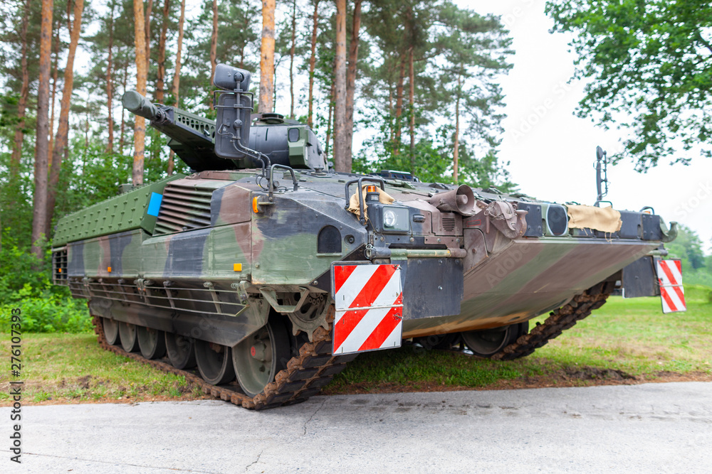 German infantry fighting vehicle stands on a street German infantry fighting vehicle stands on a street