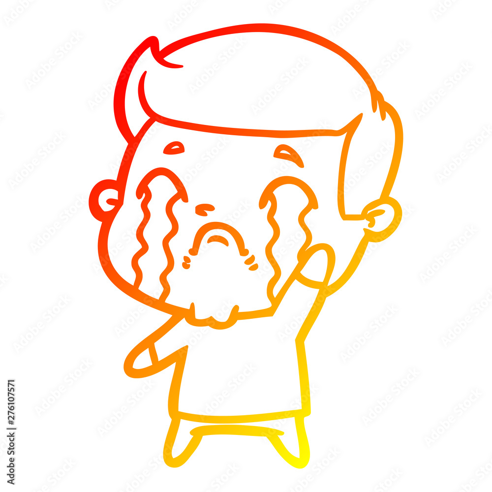 warm gradient line drawing cartoon man crying warm gradient line drawing cartoon man crying