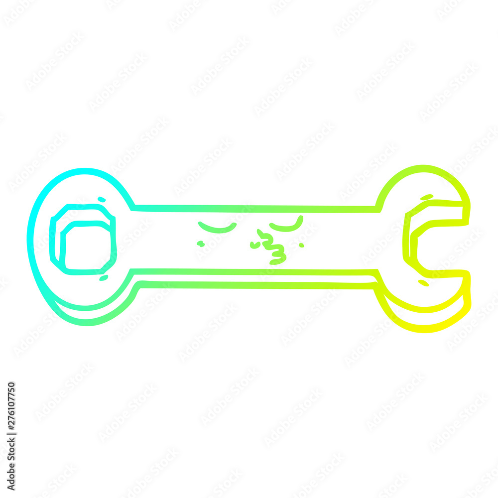 cold gradient line drawing cartoon spanner cold gradient line drawing cartoon spanner
