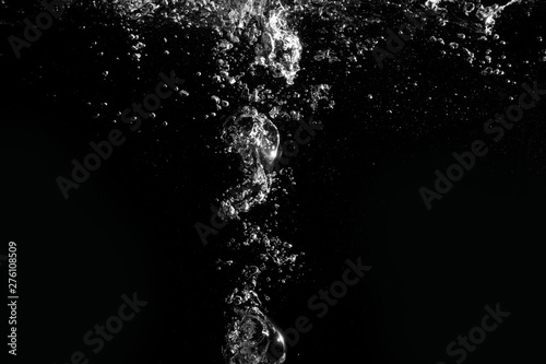 White bubbles under the water background