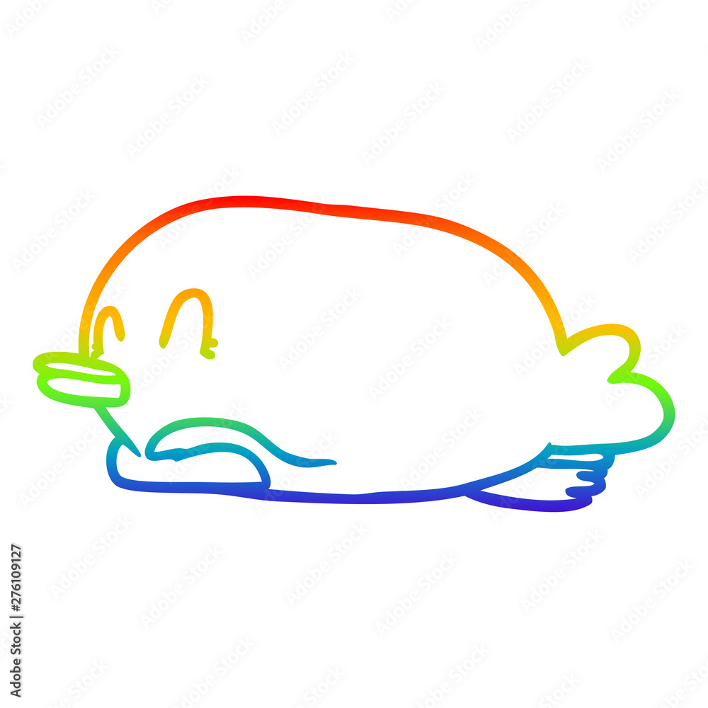 rainbow gradient line drawing penguin lying on belly rainbow gradient line drawing penguin lying on belly
