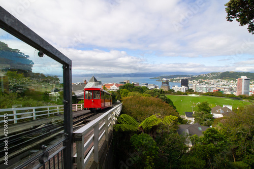 Cable car heading to Wellington from top of mountain
