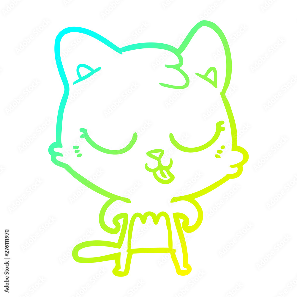 cold gradient line drawing cartoon cat cold gradient line drawing cartoon cat