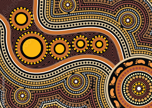 Illustration based on aboriginal style of background.
