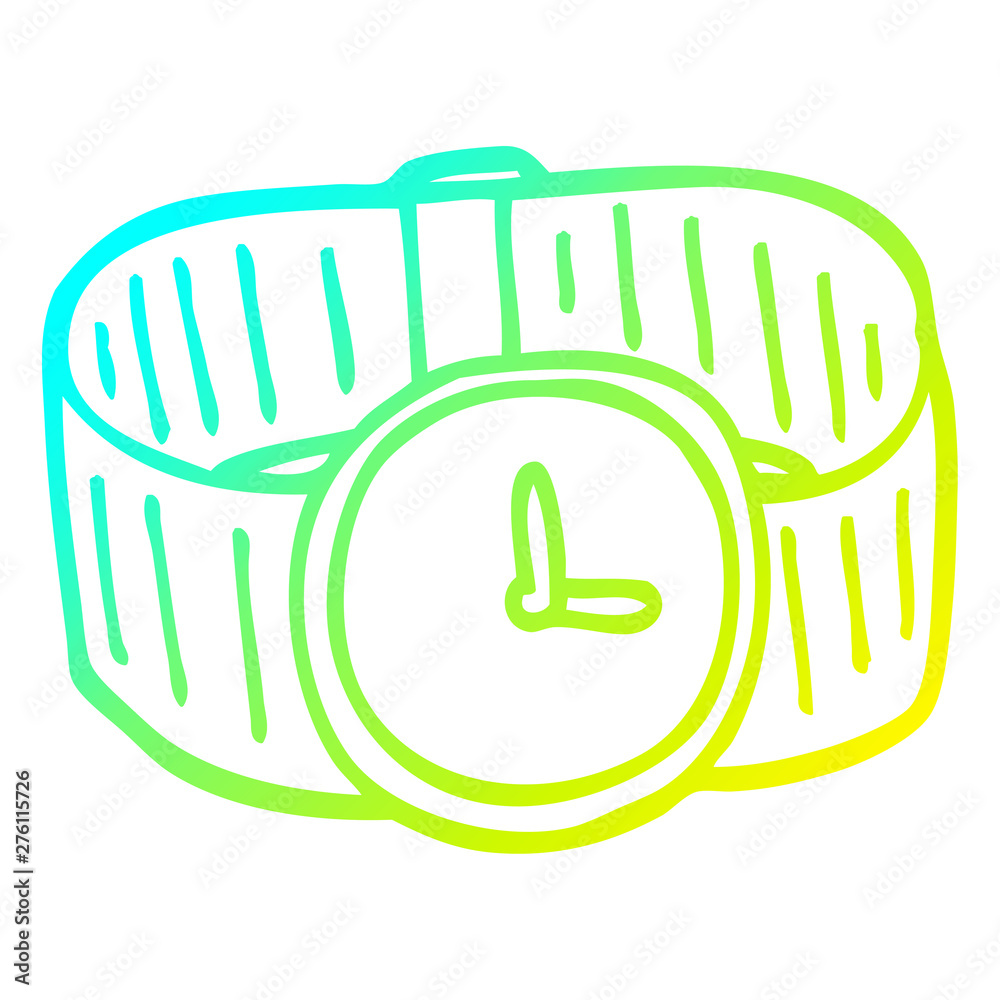 cold gradient line drawing cartoon gold wrist watch cold gradient line drawing cartoon gold wrist watch