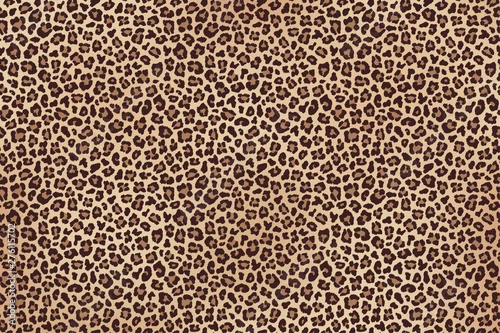 Obraz Leopard spotted brown fur horizontal texture. Vector