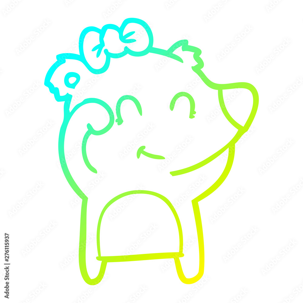 cold gradient line drawing female bear cartoon cold gradient line drawing female bear cartoon