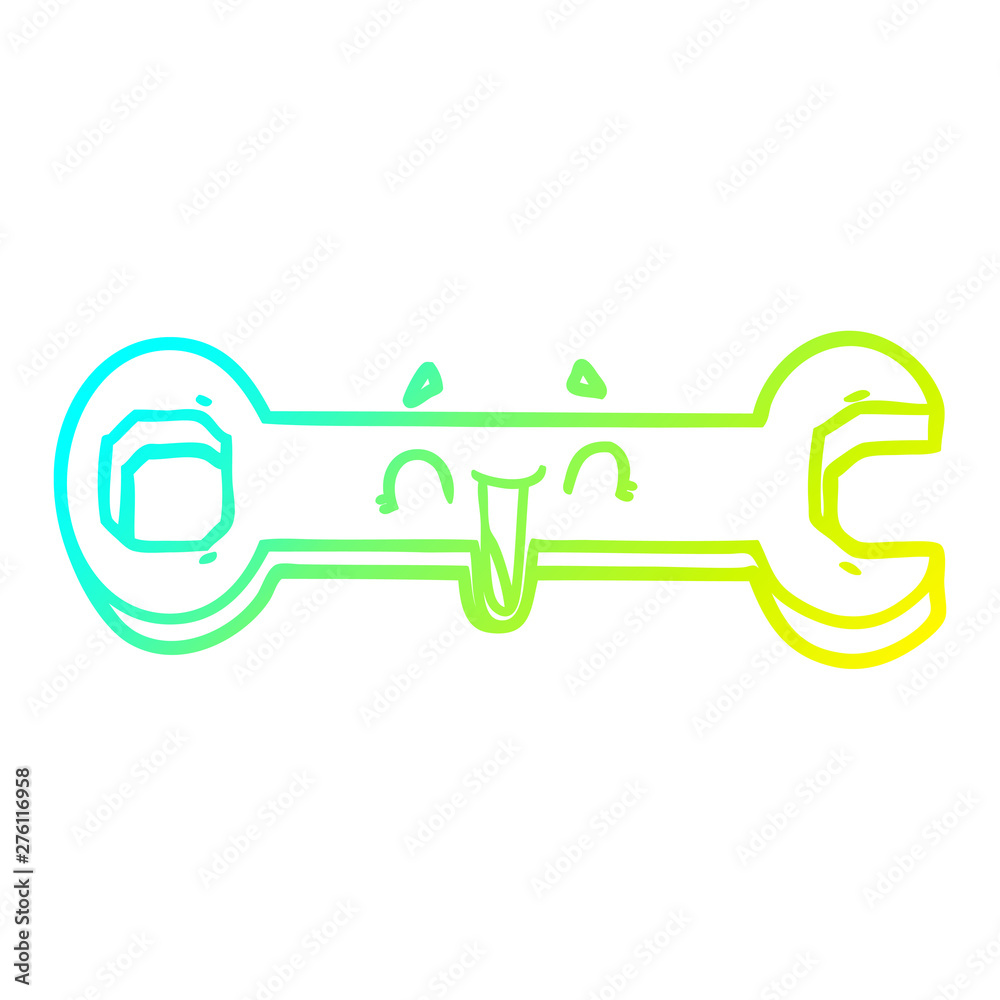 cold gradient line drawing cartoon spanner cold gradient line drawing cartoon spanner