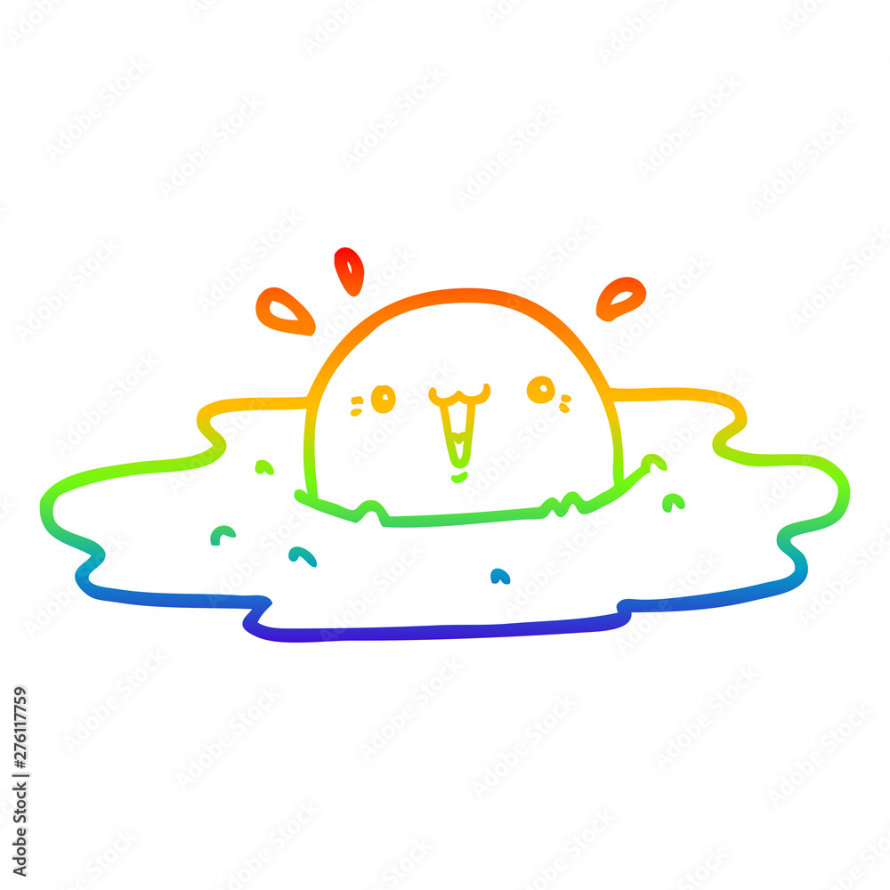 rainbow gradient line drawing cute cartoon fried egg rainbow gradient line drawing cute cartoon fried egg