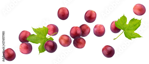 Fotografia, Obraz Red grape isolated on white background