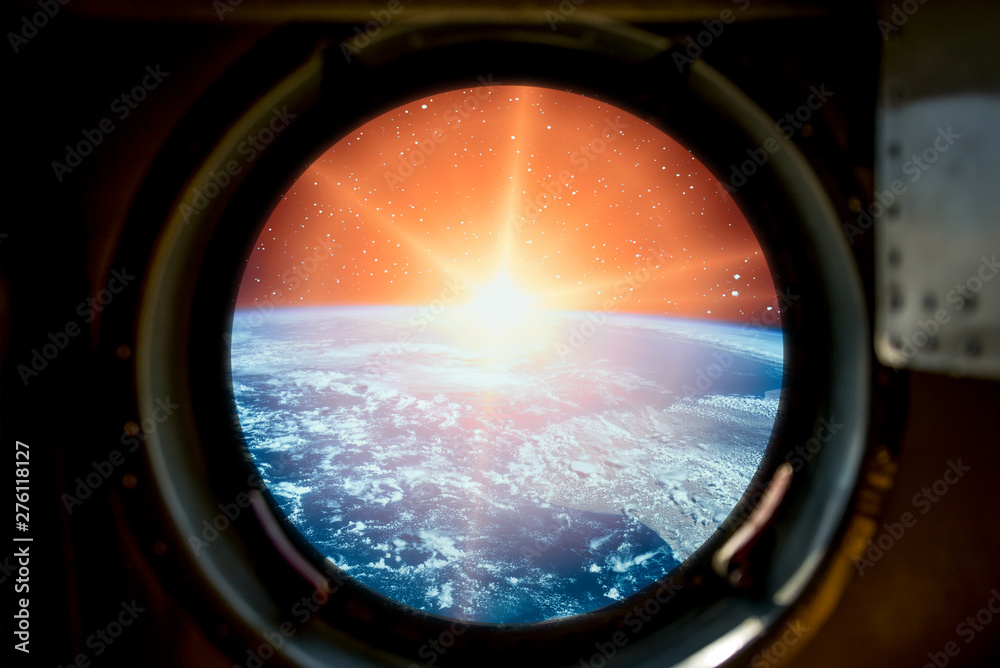Sunrise, view from spaceship. Elements of this image furnished by NASA. Sunrise, view from spaceship. Elements of this image furnished by NASA.
