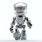 Walking bbot cute robot 3d rendering
