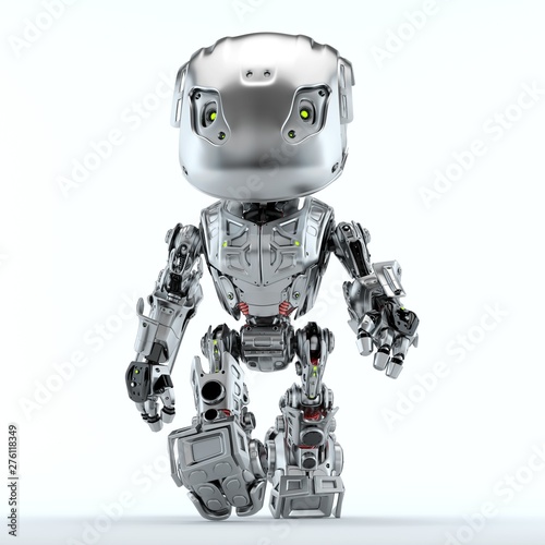 Fototapeta Naklejka Na Ścianę i Meble -  Walking bbot cute robot 3d rendering