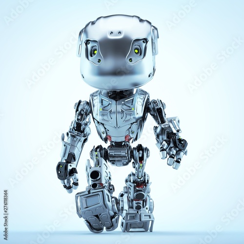 Fototapeta Naklejka Na Ścianę i Meble -  Walking bbot cute robot 3d rendering