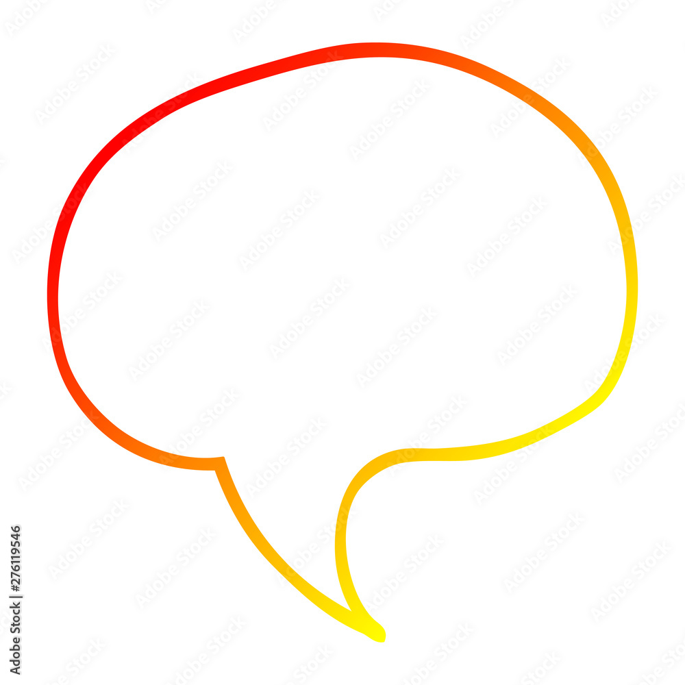 warm gradient line drawing cartoon speech bubble warm gradient line drawing cartoon speech bubble