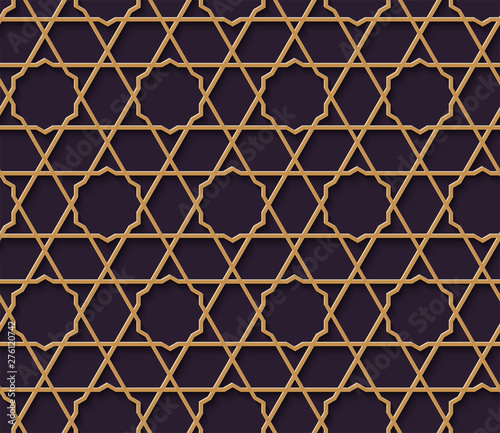 Arabic seamless ornament. Islamic geometric background. Eps 10 illustration.