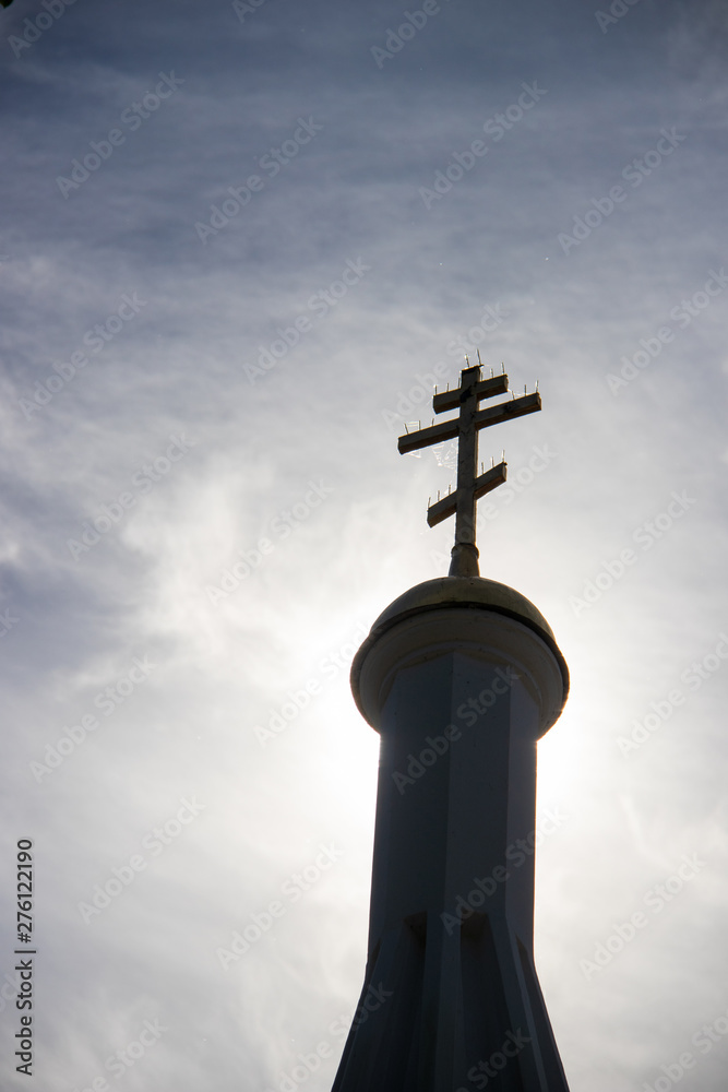 Yaroslavl. Dome and cross on the chapel of our lady of Kazan. Monument to the militia in 1612 Yaroslavl. Dome and cross on the chapel of our lady of Kazan. Monument to the militia in 1612