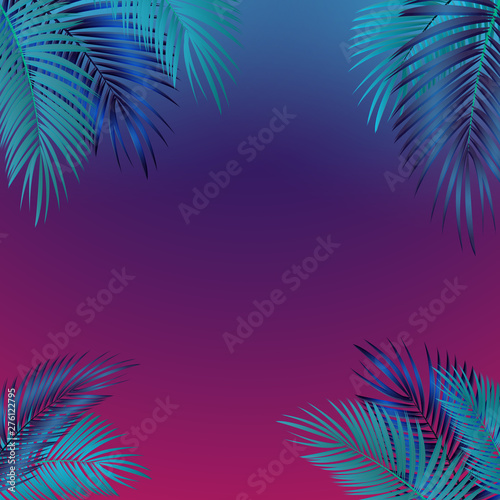 Palm Leaf Vector Background Illustration