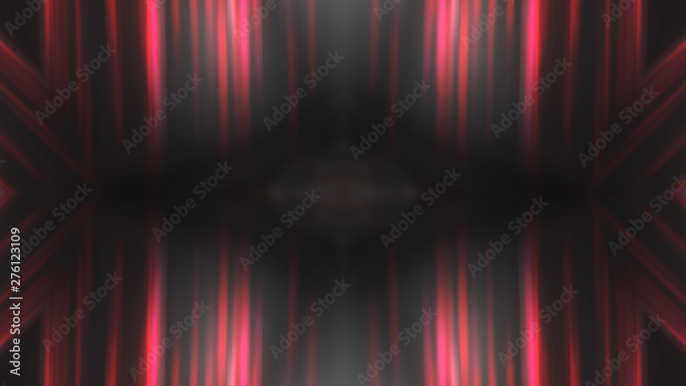 Dark abstract futuristic background. Neon lines glow. Neon lines, shapes. Red glow