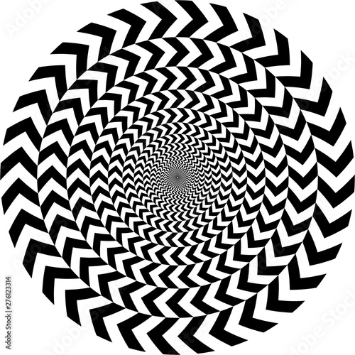 geometric optical illusion. white and black circle pattern photo