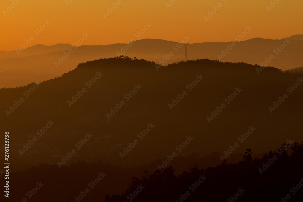 sunset at the mountains