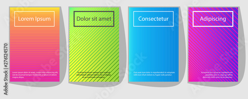 Set of colorful covers with trendy gradients. geometric abstract background.