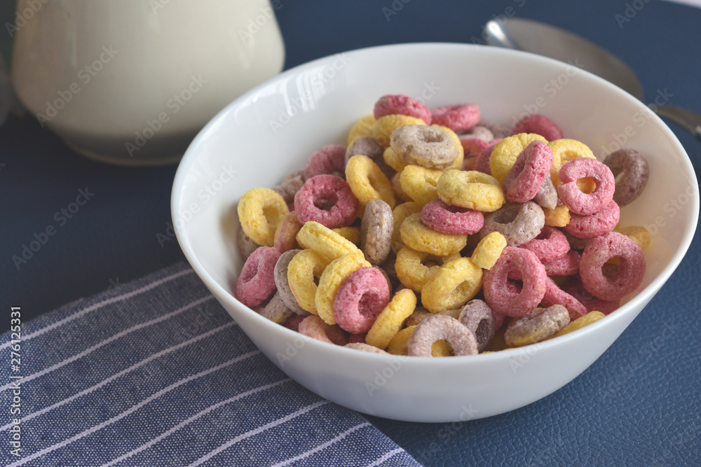 sweet colored cereals in a bowl sweet colored cereals in a bowl