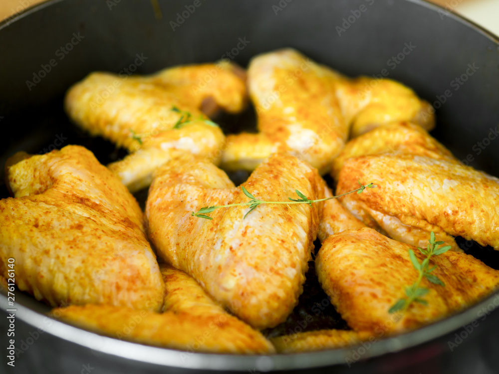 Cooked chicken wings with herbs Cooked chicken wings with herbs