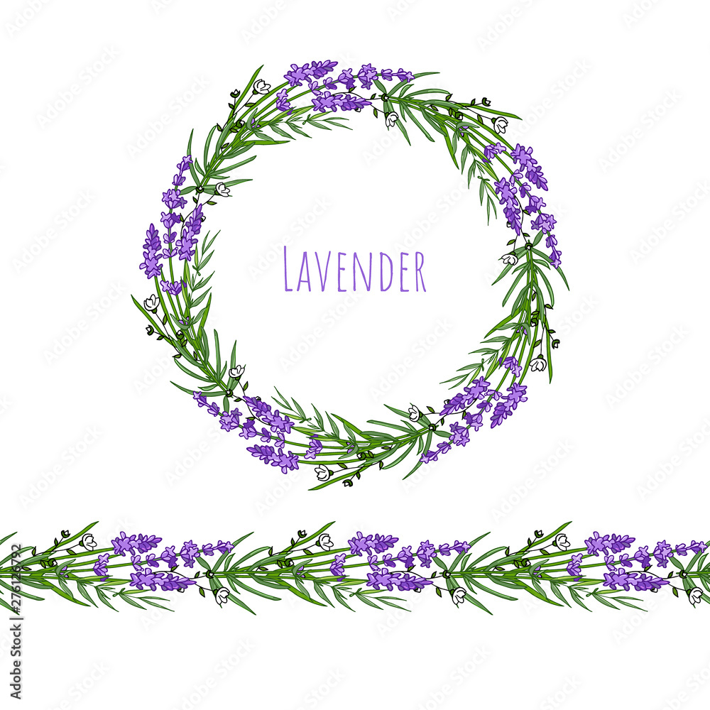 The lavender elegant card with frame of flowers and text.
