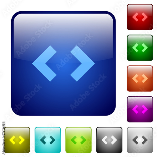 Script code sign color square buttons