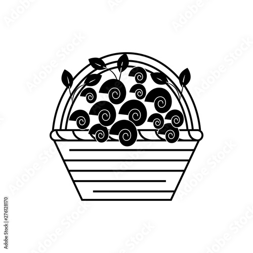 Rose basket vector icon isolated on white background