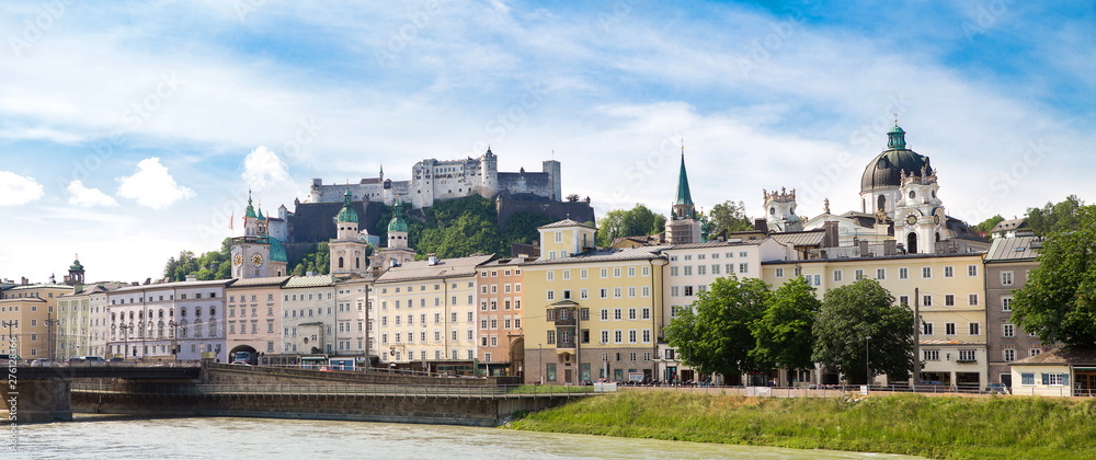 panorama of the old town of Salzburg in Austria