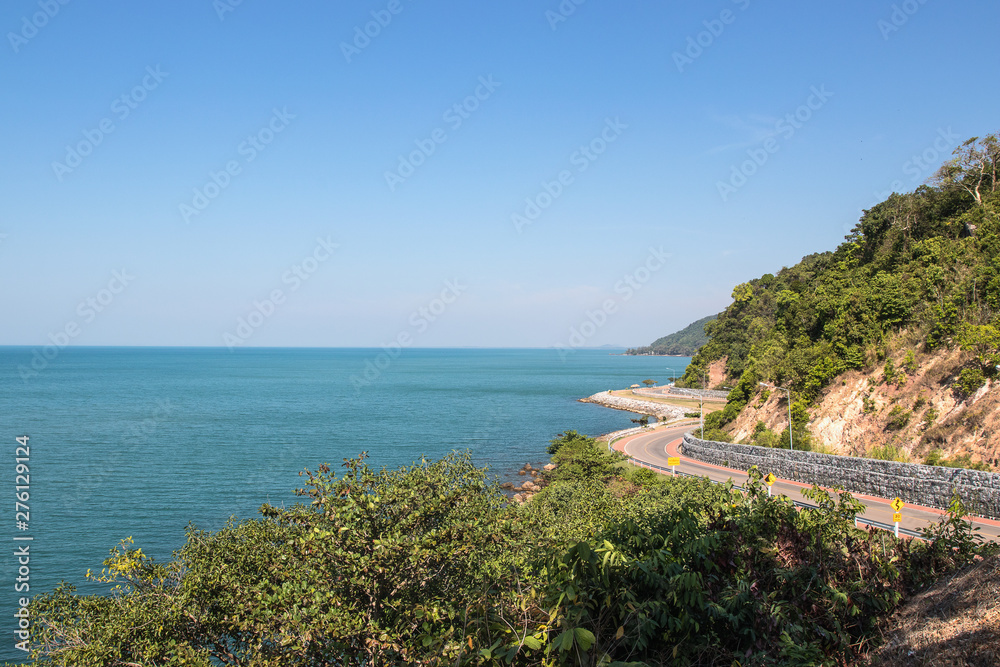Chalerm Burapha Chonlathit Highway is highway seaside at Rayong province, Thailand