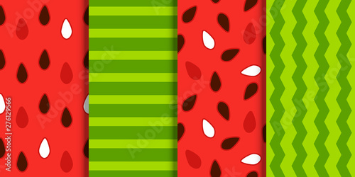 Set of seamless watermelon patterns for Your summer design