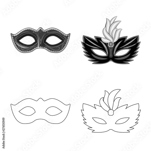 Vector illustration of luxury and celebration sign. Set of luxury and hide stock vector illustration.