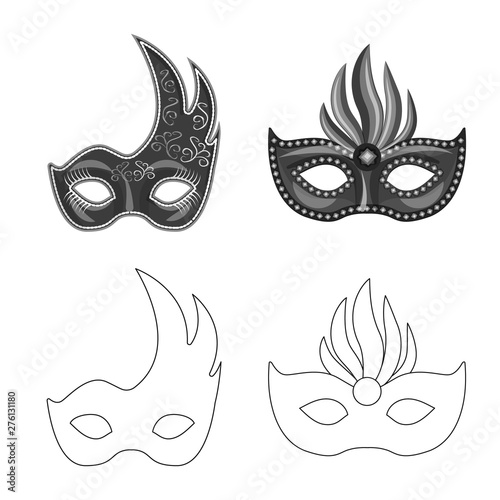 Vector illustration of luxury and celebration sign. Collection of luxury and hide stock symbol for web.