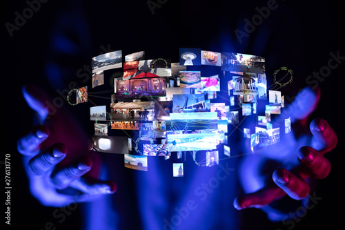 Internet broadband and multimedia streaming entertainment photo