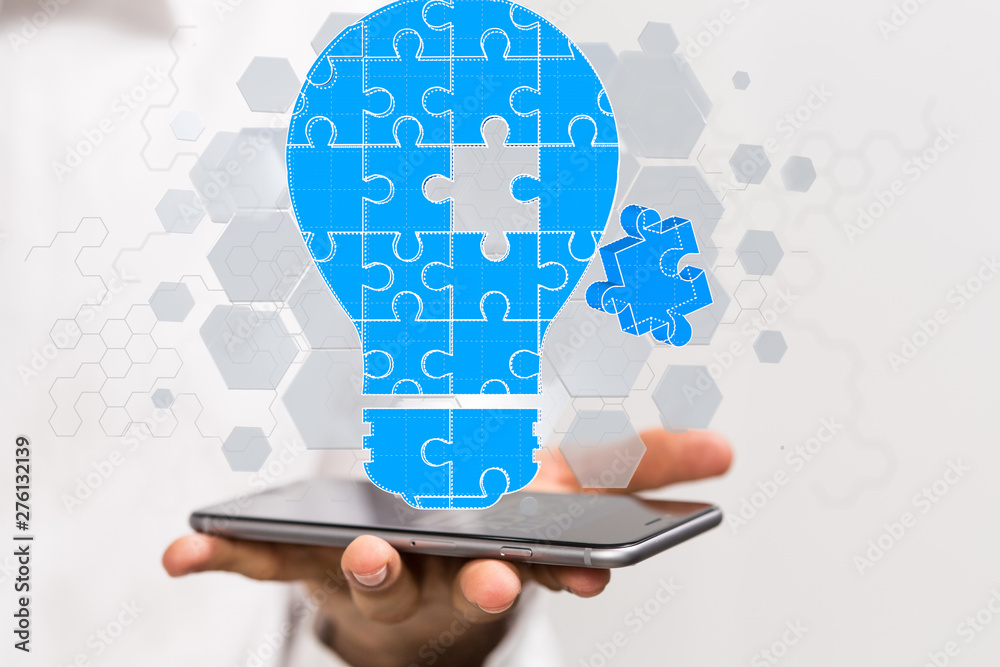  touching light bulbs, new ideas with innovative technology and creativity.