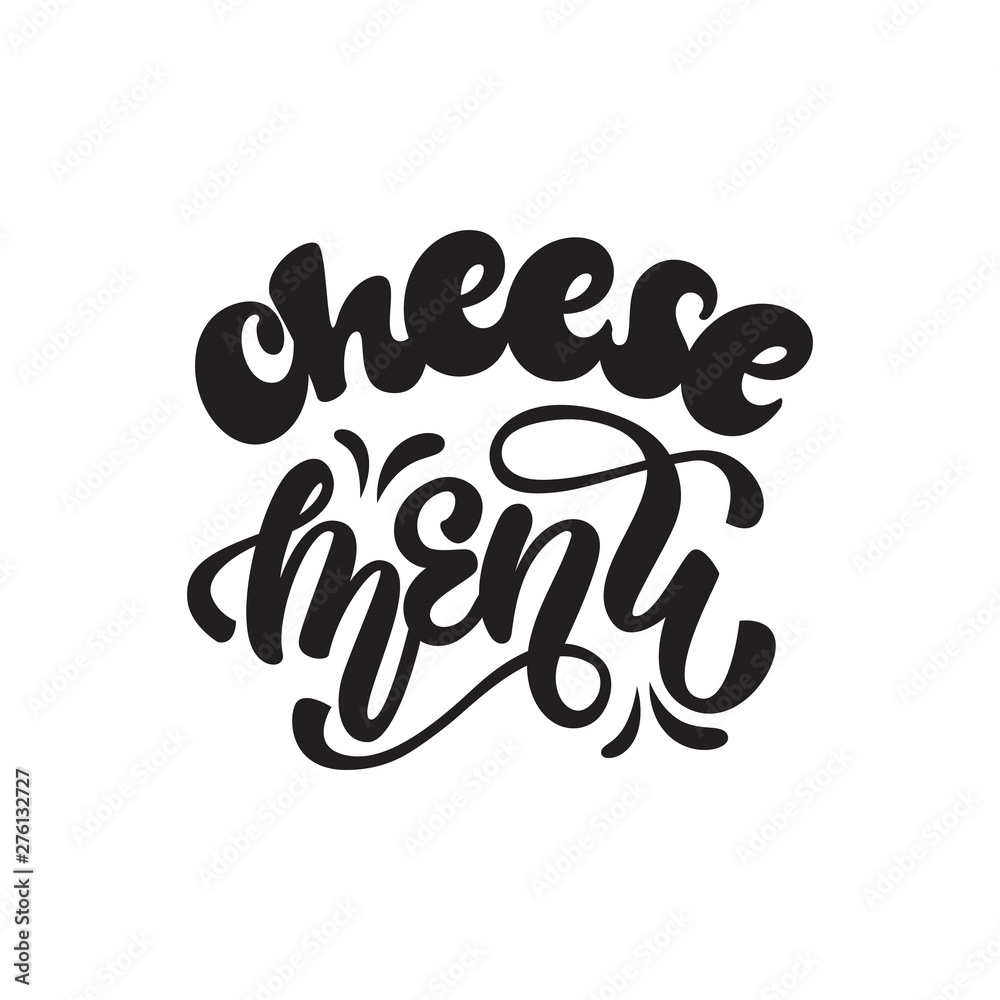 Cheese menu lettering design. Vector illustration. Cheese menu lettering design. Vector illustration.