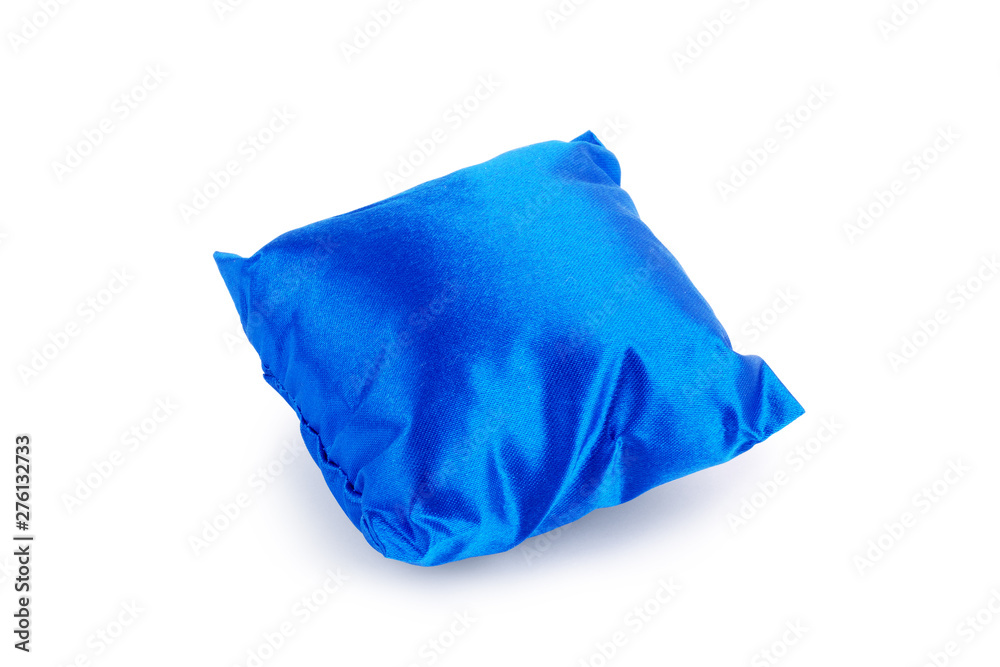 Bright blue pillow isolated on white