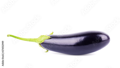 Single eggplant isolated on white background