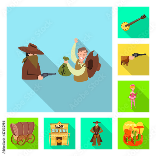 Isolated object of texas and history icon. Collection of texas and culture stock vector illustration.