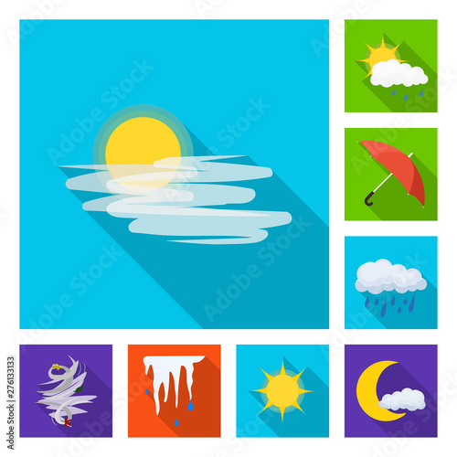 Isolated object of weather and climate symbol. Collection of weather and cloud stock symbol for web.