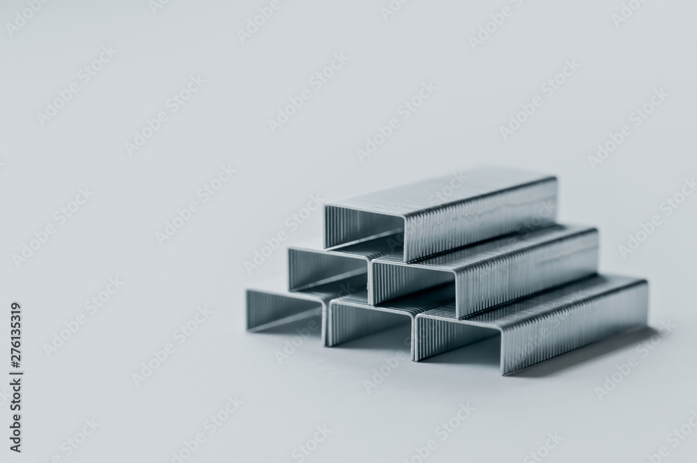 set of clips for the stapler on white background. set of clips for the stapler on white background.