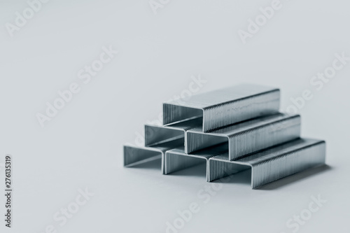 set of clips for the stapler on white background.
